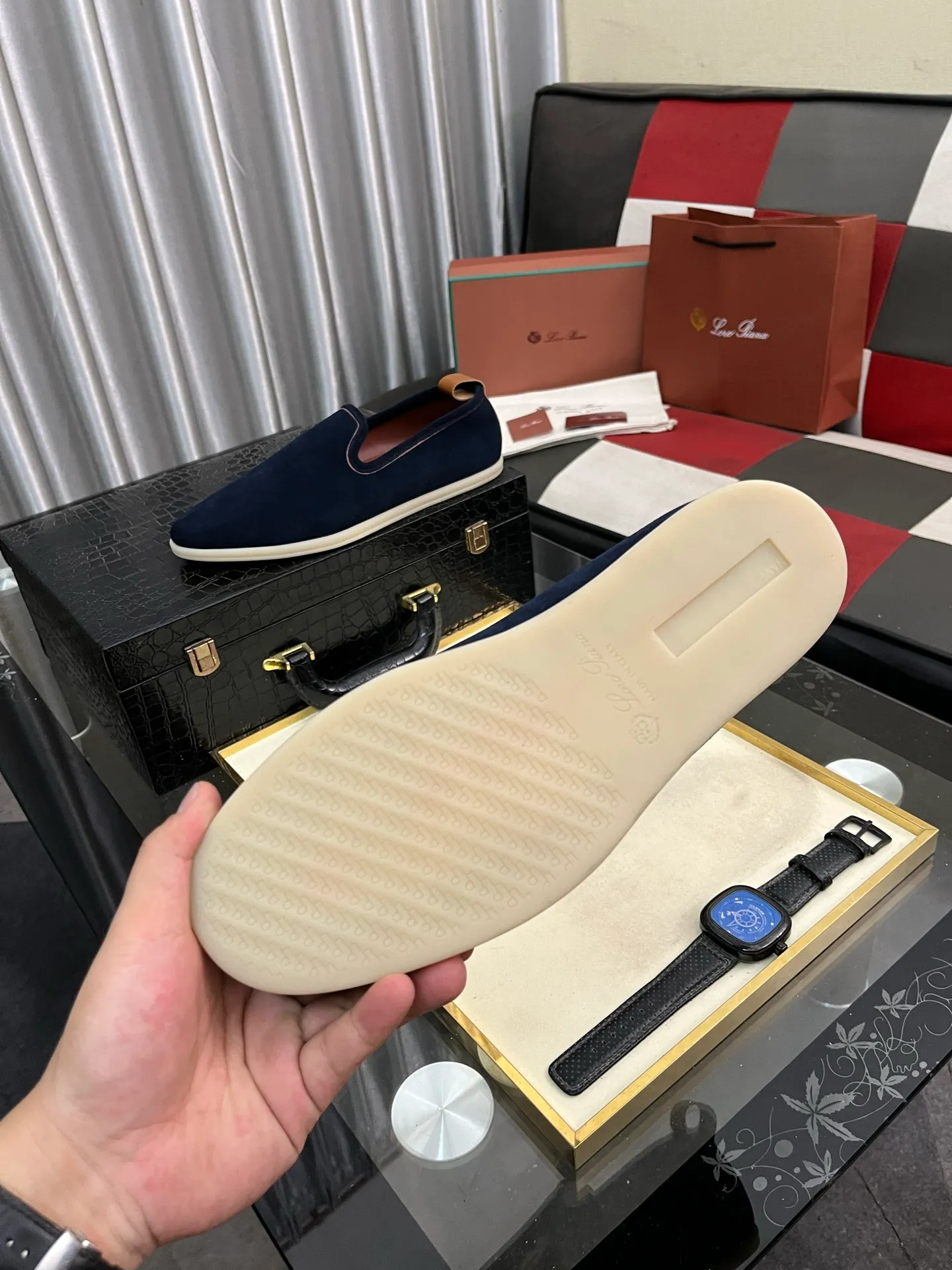 Men's men's shoes 💰420⌚️⌚️Loro*Piana pure original 2023 soft and comfortable LP deerskin flat casual star same style slip-on Loft men's shoes size 38-44